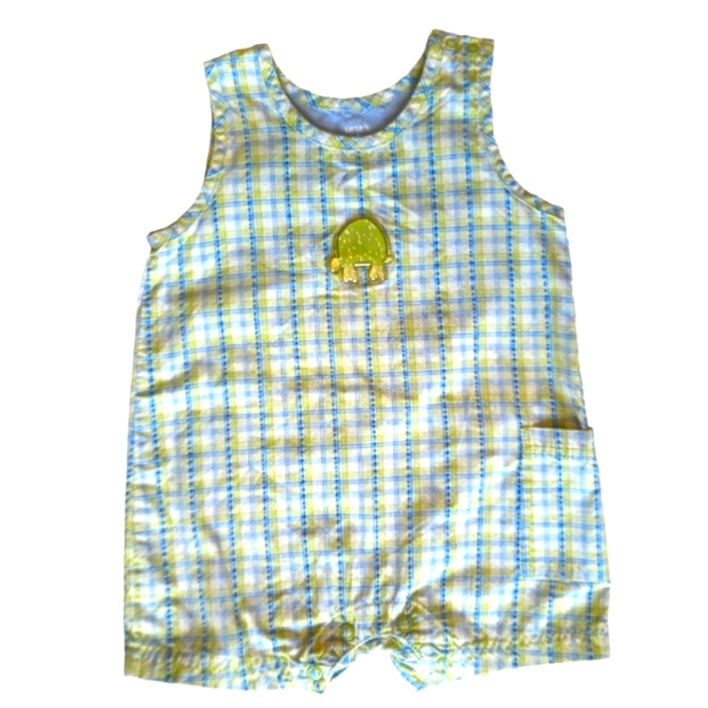 Carter's Baby Green and Blue Plaid Jumper